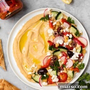Effortless Mediterranean Hummus Platter 9 Easy loaded hummus appetizer