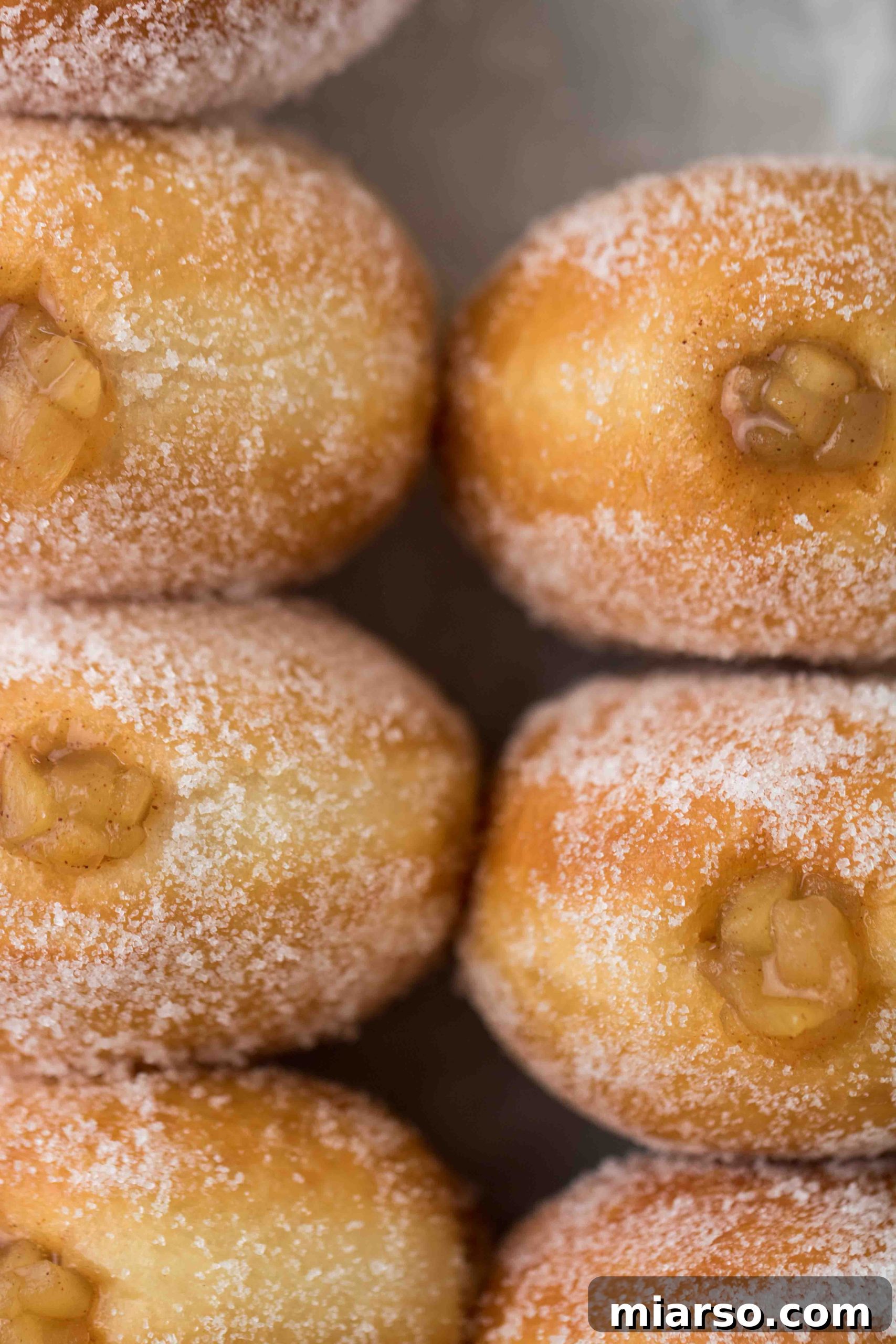Delicious donuts with apple filling recipe, garnished and ready to serve