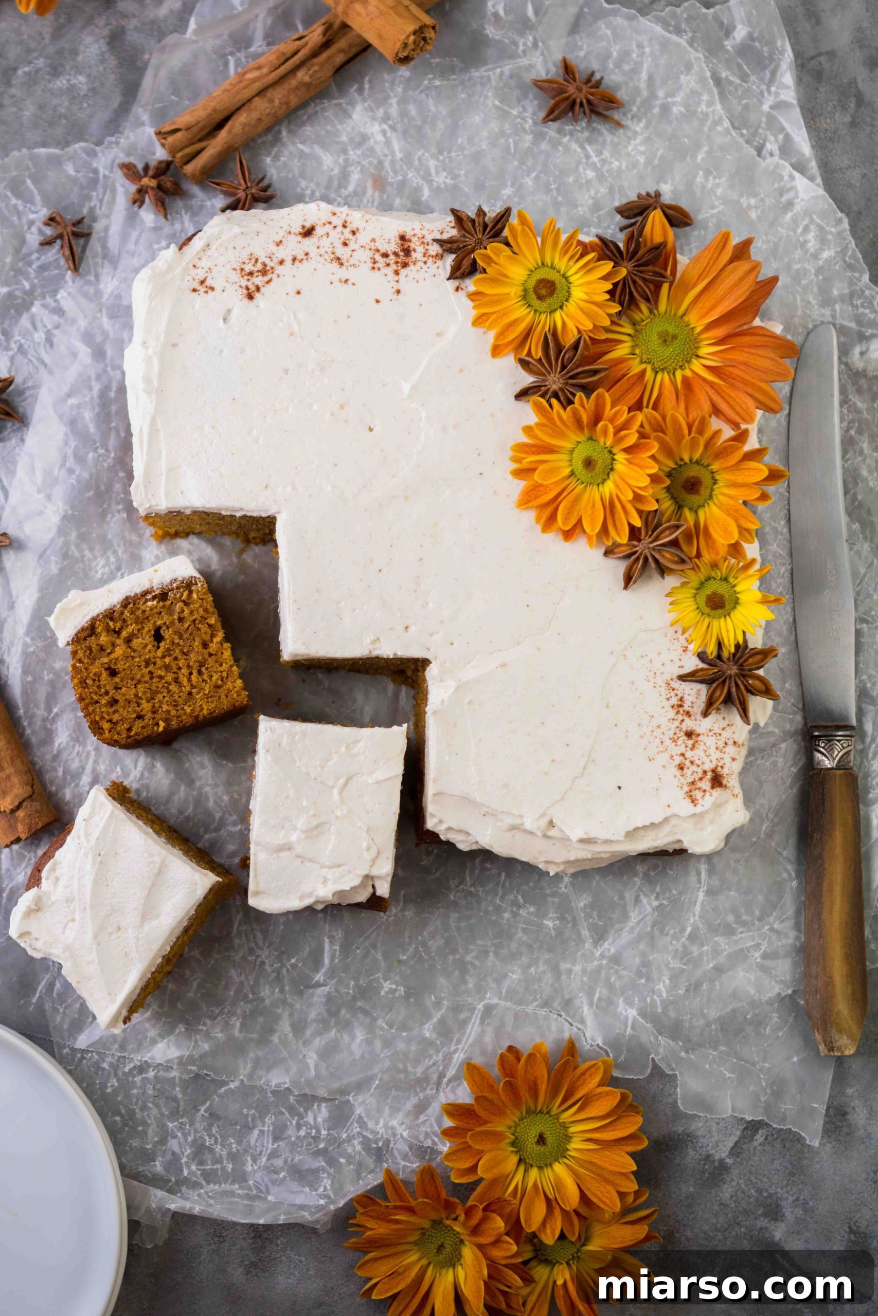 Unbelievably Easy & Moist Pumpkin Sheet Cake 3 The perfect 8x8 pumpkin cake for thanksgiving