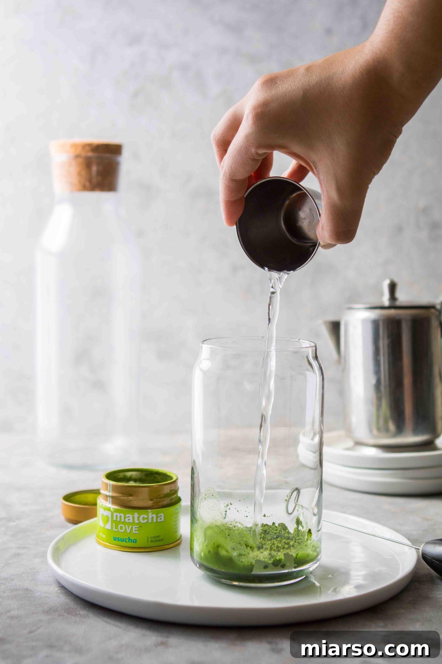 Simple DIY Starbucks Iced Matcha Latte 5 Step 1: Whisking matcha with water