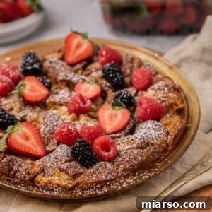 Heavenly Croissant French Toast Bake 15 Croissant french toast with berries on top