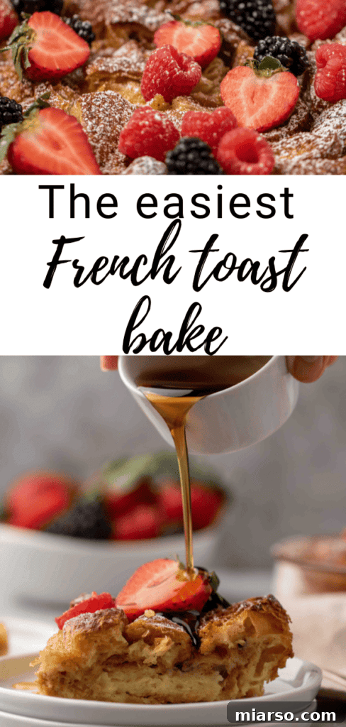 Heavenly Croissant French Toast Bake 18 Another enticing angle of the Croissant French Toast bake, showcasing its deliciousness and suitability for easy breakfast or brunch ideas.