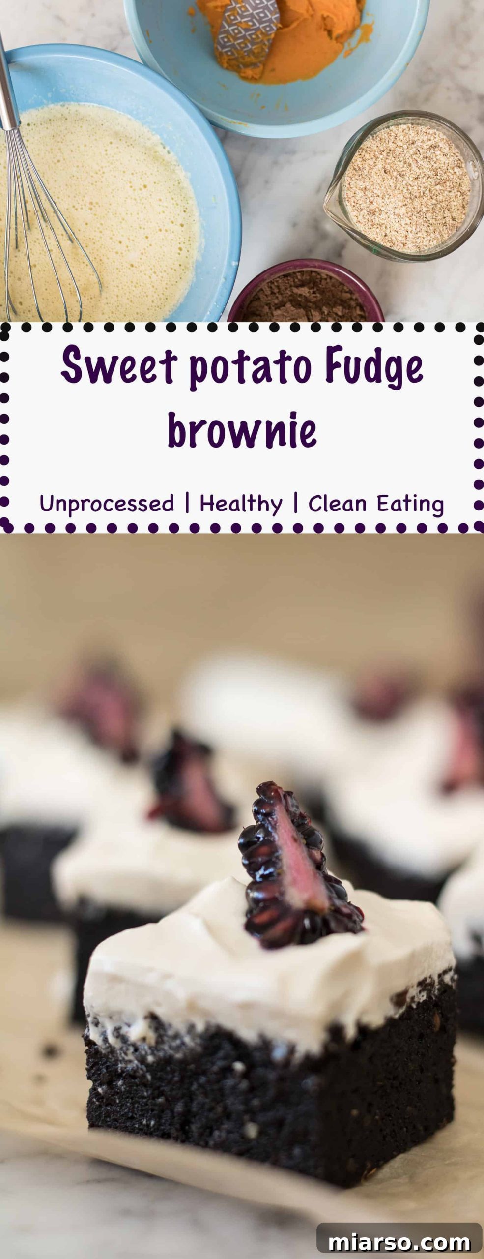 Pin this healthy sweet potato fudge brownie recipe to Pinterest