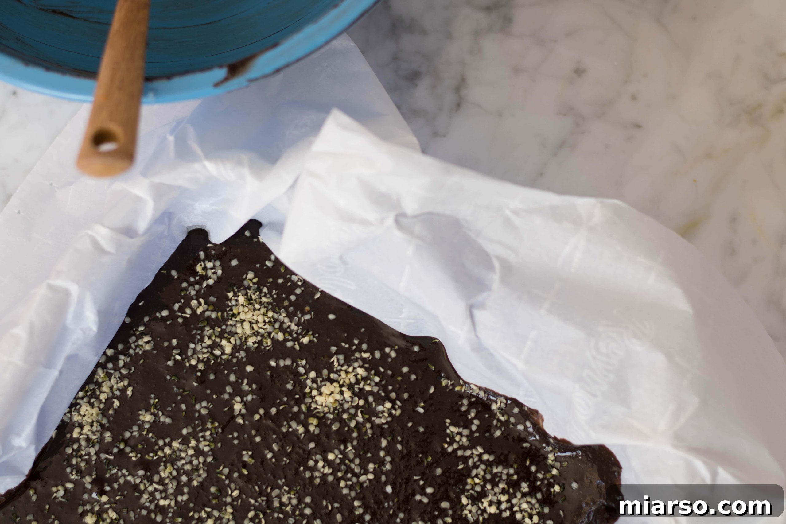 Baked sweet potato brownies coming out of the oven
