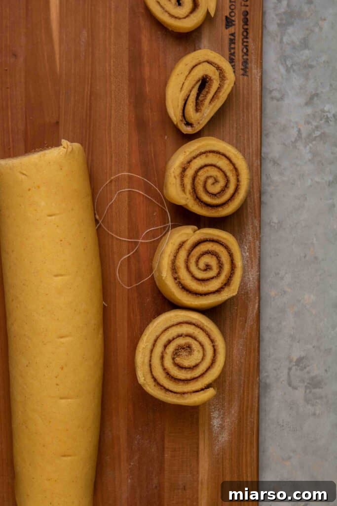 How to roll and cut cinnamon rolls