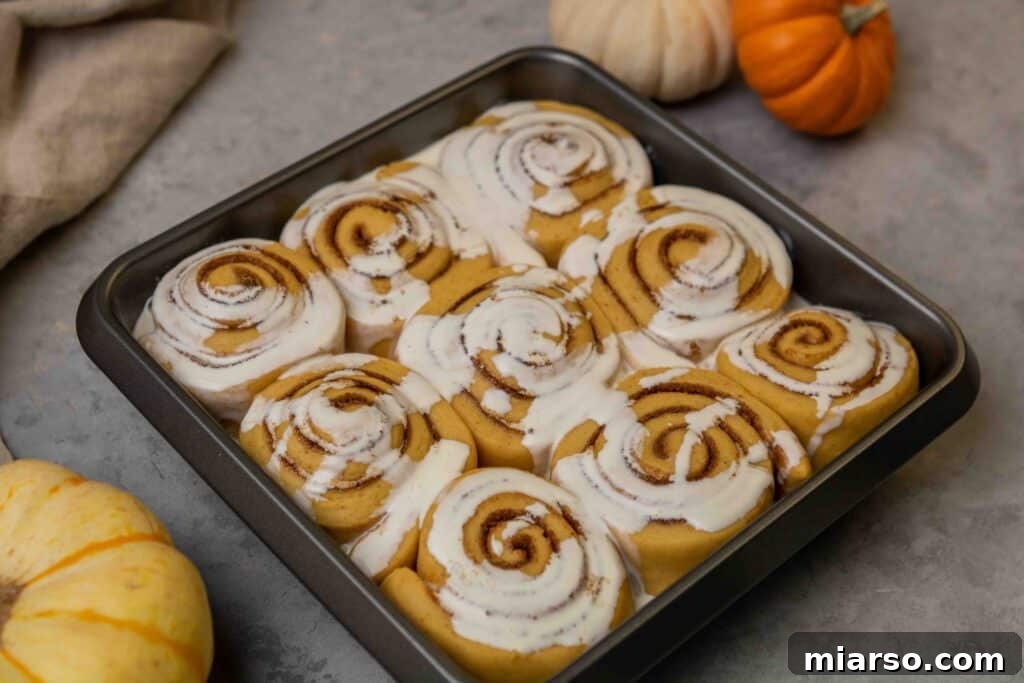 Baked cinnamon rolls fresh out of the oven