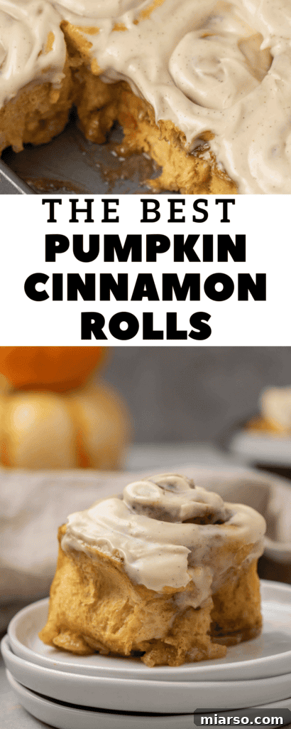 Homemade pumpkin cinnamon rolls for fall