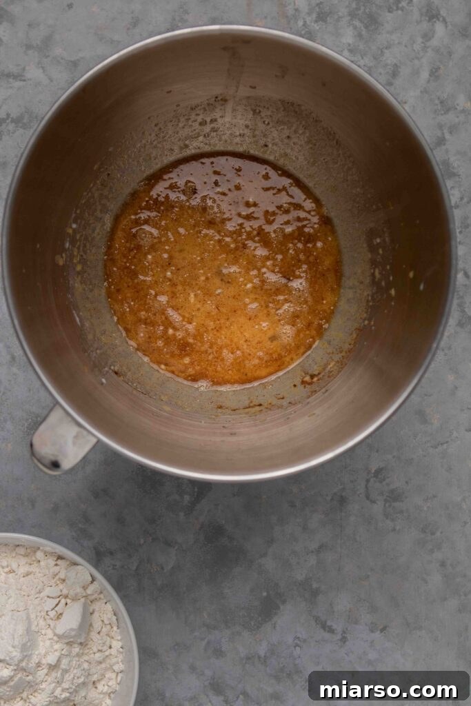 Mixing wet ingredients in a stand mixer