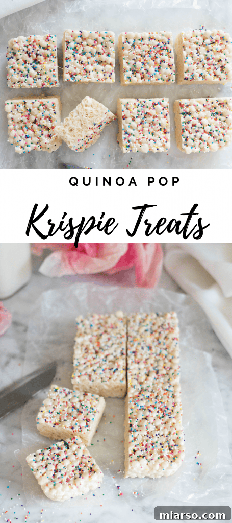 Quinoa Pop Krispie Treats pin graphic 2