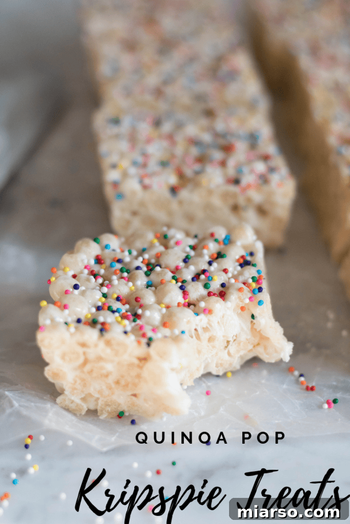 Quinoa Pop Krispie Treats pin graphic 3