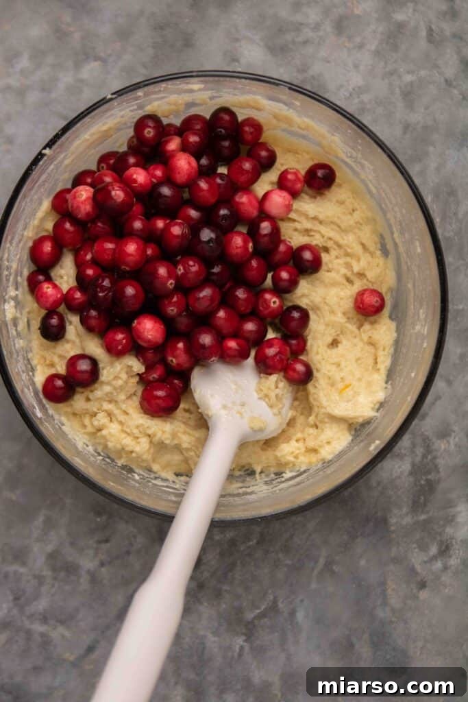 step by step to make cranberry muffins