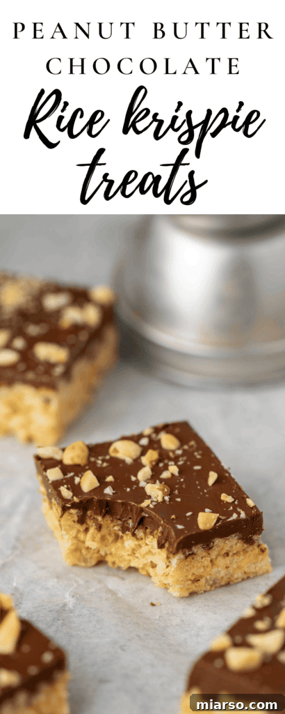 No-Bake Chocolate Peanut Butter Crispy Bars 24 Delicious square of chocolate peanut butter rice krispie treat