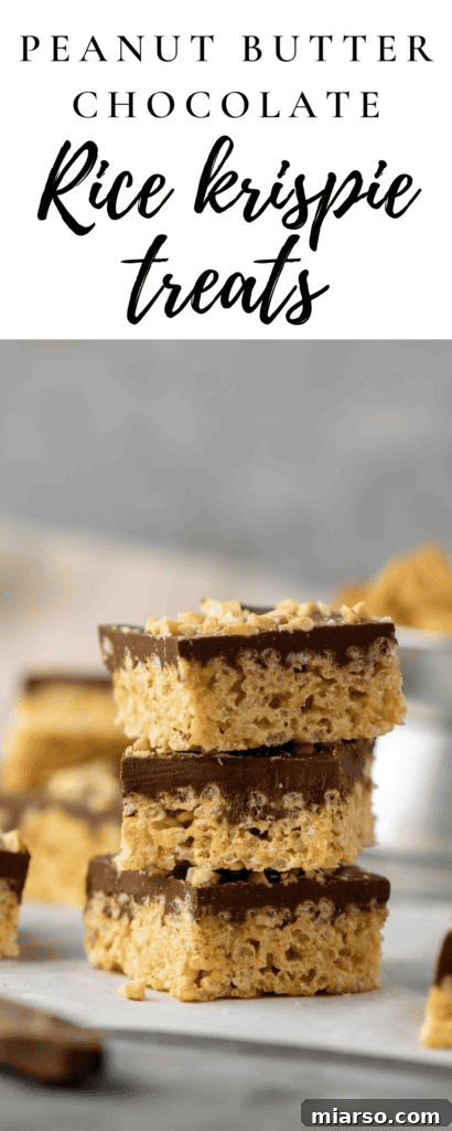 No-Bake Chocolate Peanut Butter Crispy Bars 25 Artfully arranged chocolate peanut butter rice krispie treats
