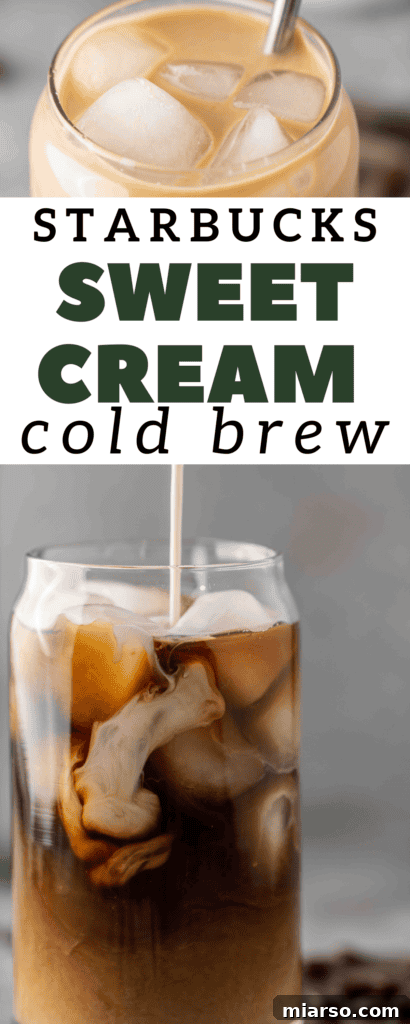 Starbucks Velvety Vanilla Cold Brew 18 A third Pinterest collage with an inviting image of the homemade cold brew, encouraging users to save the recipe.