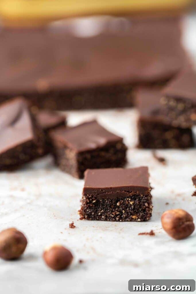 Various vegan nutella bars displayed attractively on a platter.