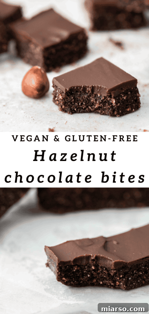 Pin for later: Easy to make Vegan Nutella Chocolate Hazelnut Bars, gluten-free and dairy-free.
