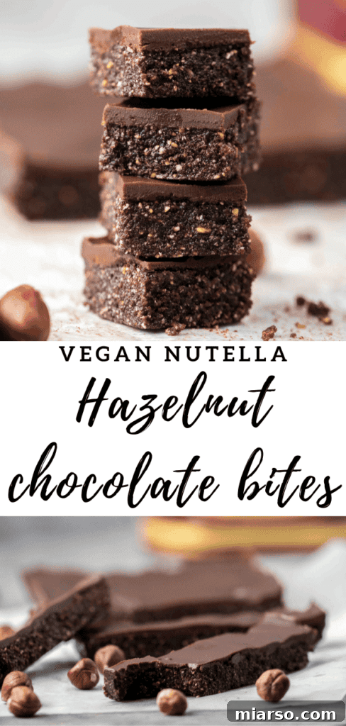 No-bake goodness: Vegan Nutella Chocolate Hazelnut Bars, a delightful plant-based dessert.