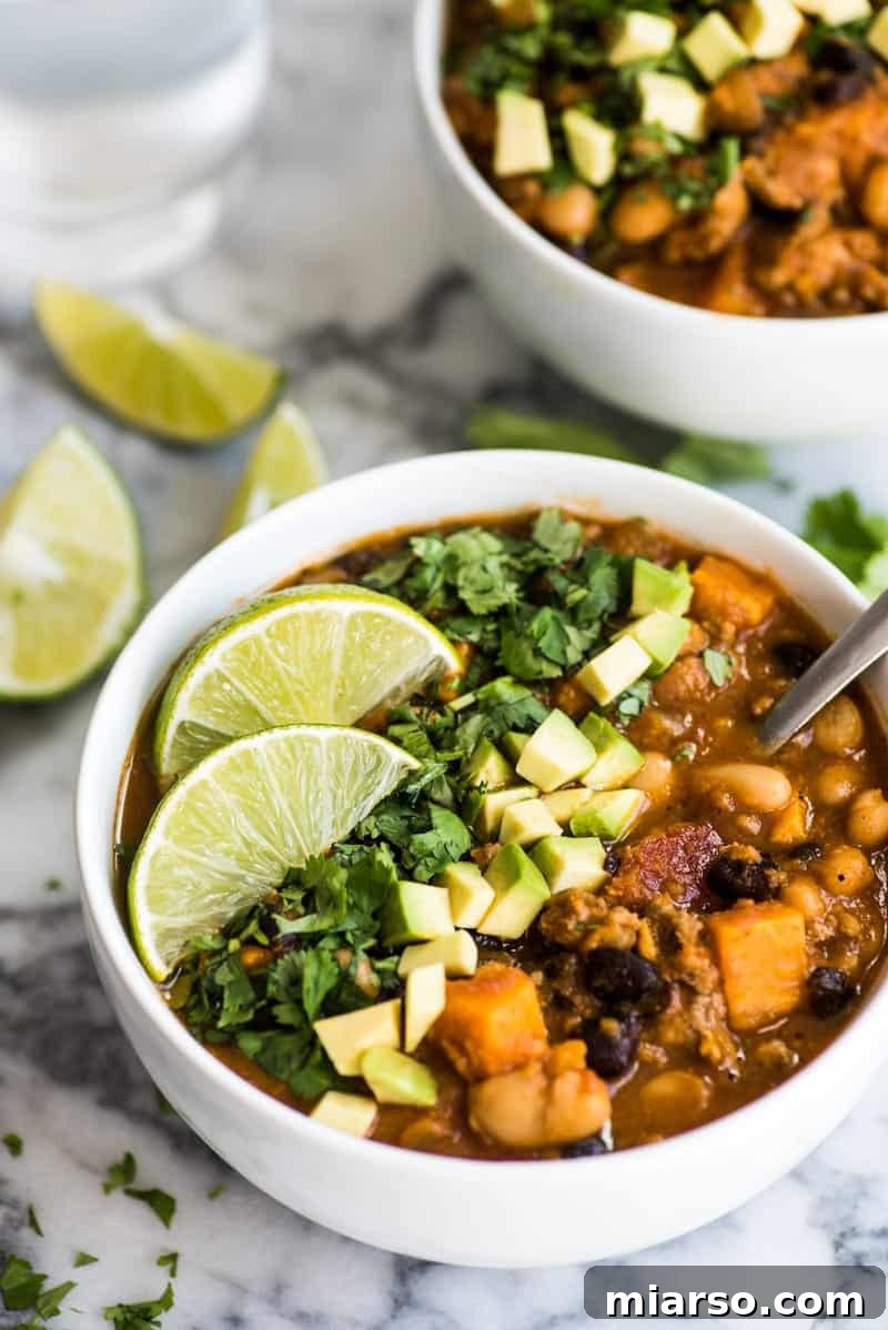 24 Days of Pumpkin Delights 28 Vibrant pumpkin turkey chili bowl for the pumpkin recipe collection