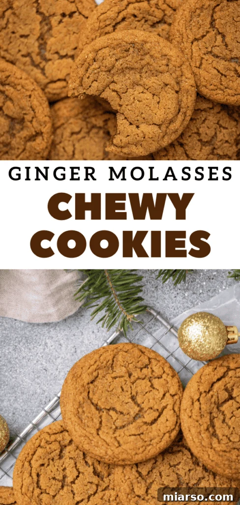 Perfectly Soft and Chewy Ginger Molasses Cookies 20 Chewy ginger molasses cookies arranged on a platter, perfect for holiday gifting.