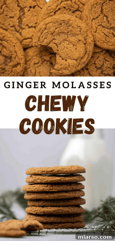Perfectly Soft and Chewy Ginger Molasses Cookies 21 Soft and chewy ginger molasses cookies, a festive holiday treat.