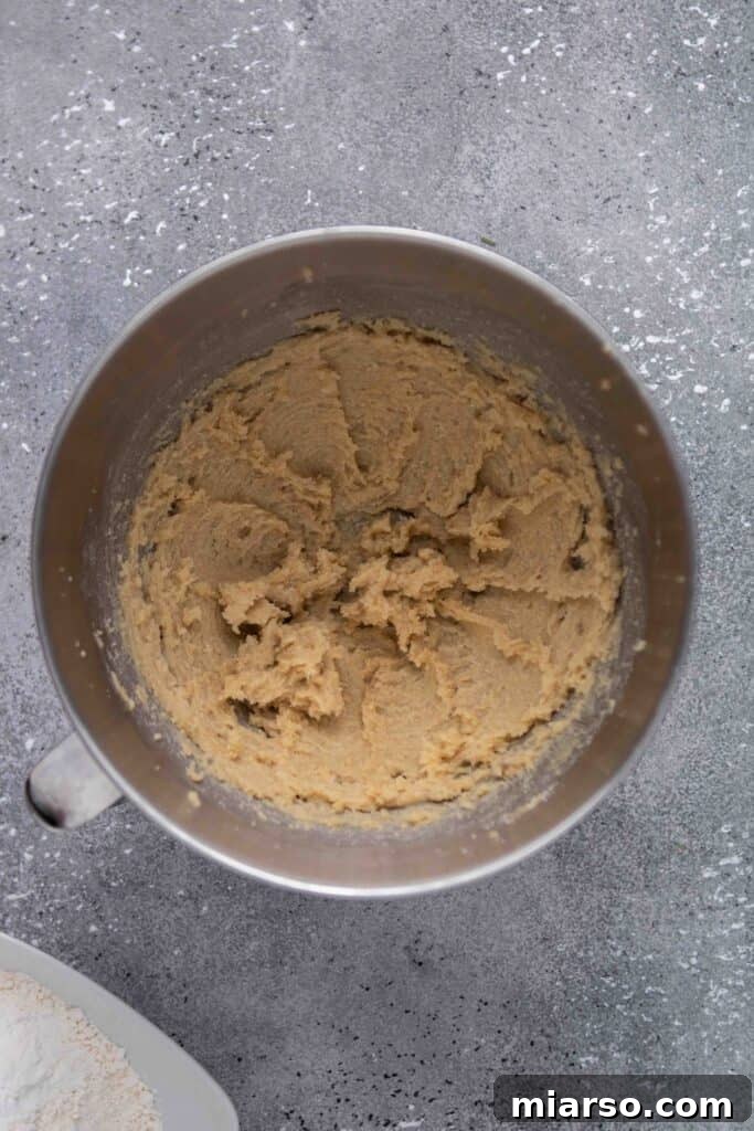 Perfectly Soft and Chewy Ginger Molasses Cookies 6 Step 2: Mixing in egg and molasses into creamed mixture
