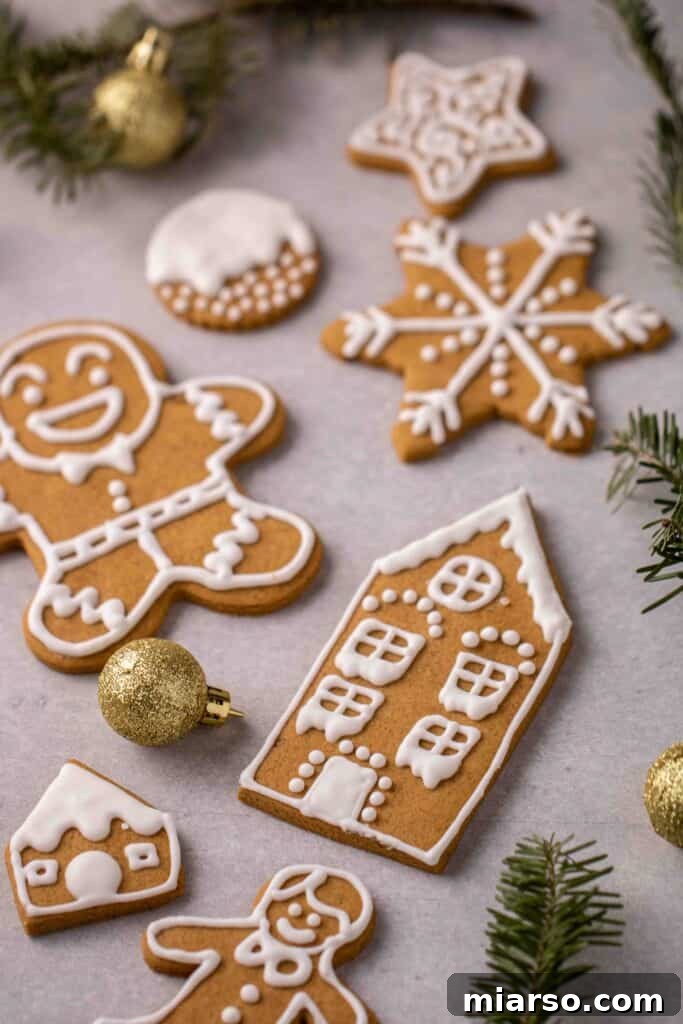 Easy cutout gingerbread cookie recipe with icing
