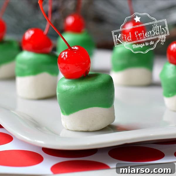 Christmas grinch marshmallow bites
