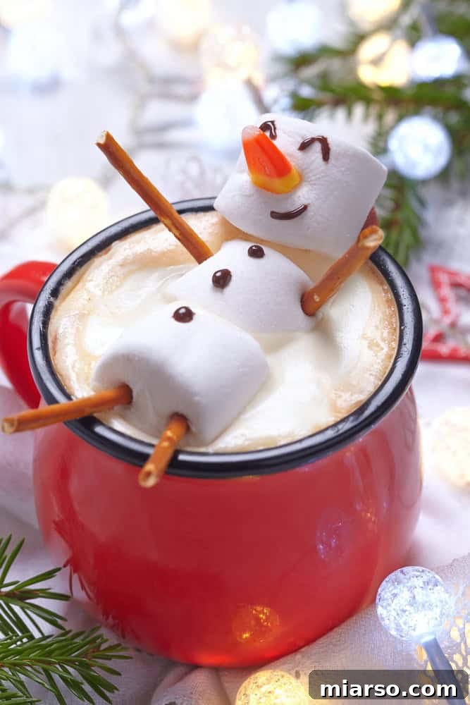 Cute snowman hot chocolate to make with kids