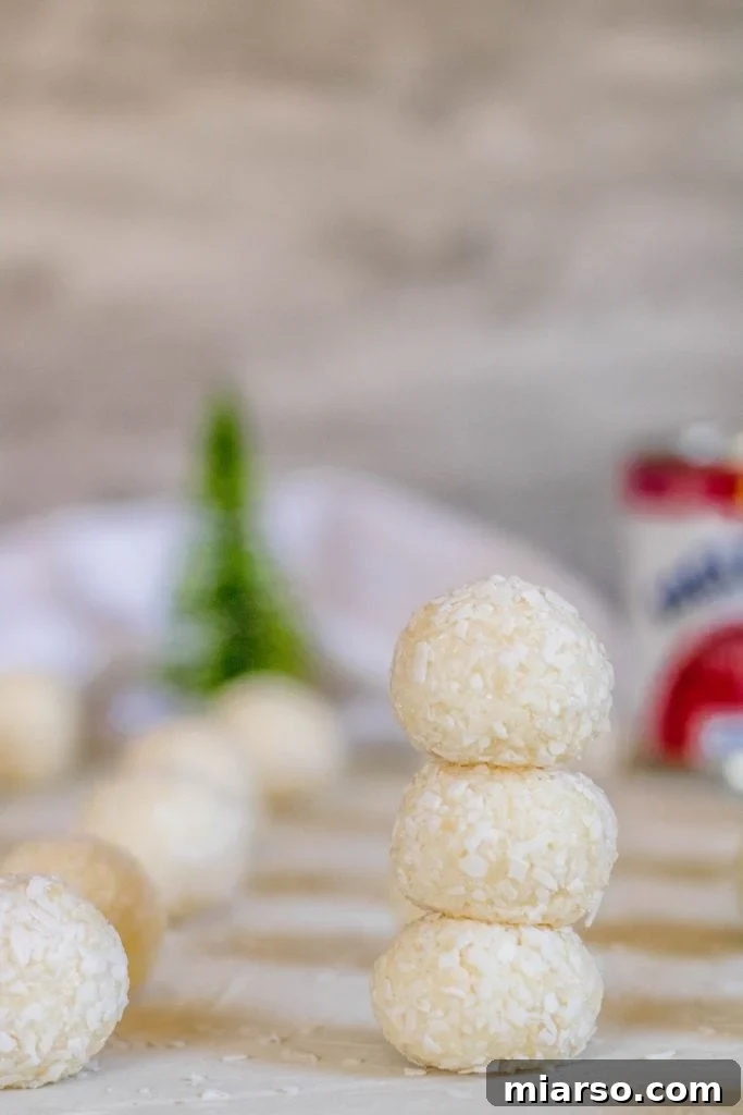 Super easy coconut ball recipe for Christmas