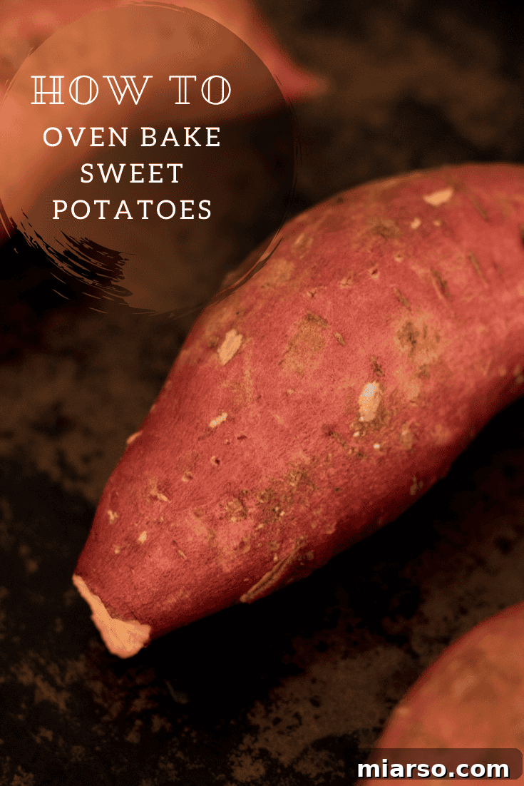 How to bake sweet potatoes in the oven - Pin this recipe for future use on Pinterest