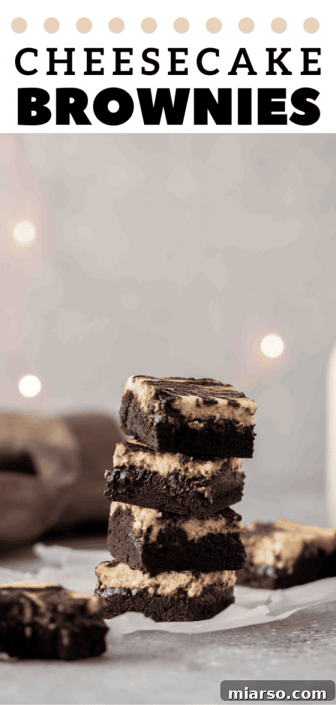 Cream cheese brownies, perfect for pinning on Pinterest