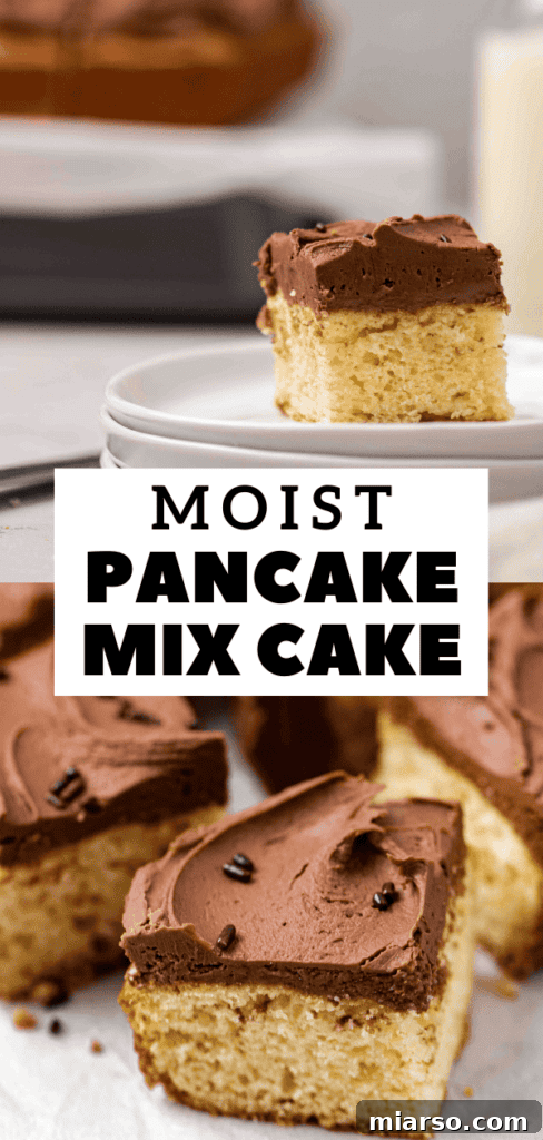 Vanilla pancake mix cake with a golden crust.