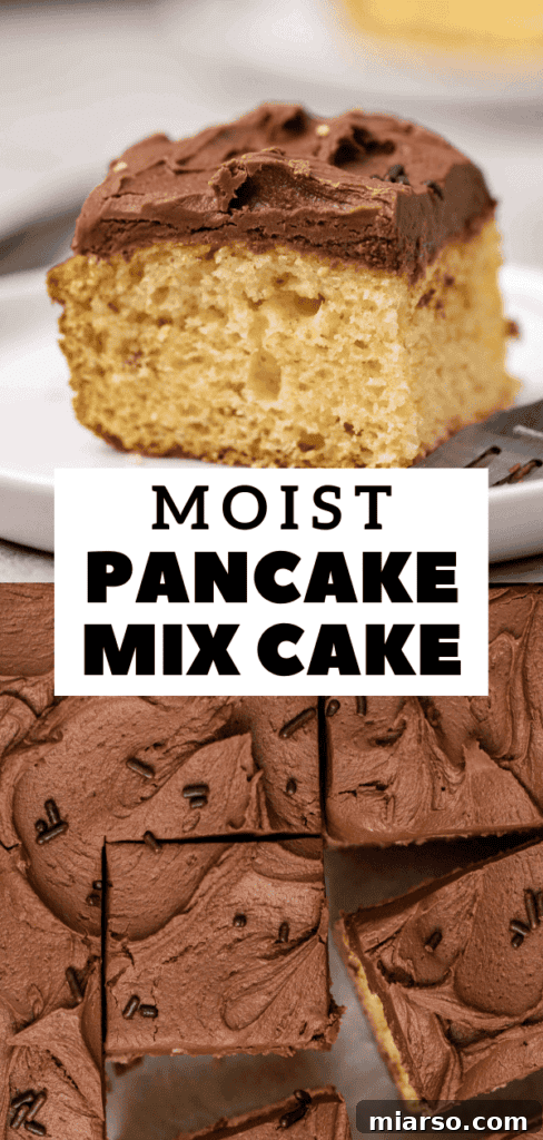Close-up of a delightful vanilla pancake mix cake slice.