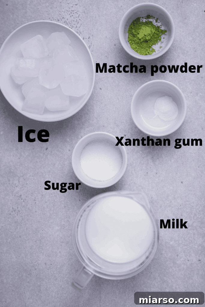 Ingredients for starbucks matcha frappuccino