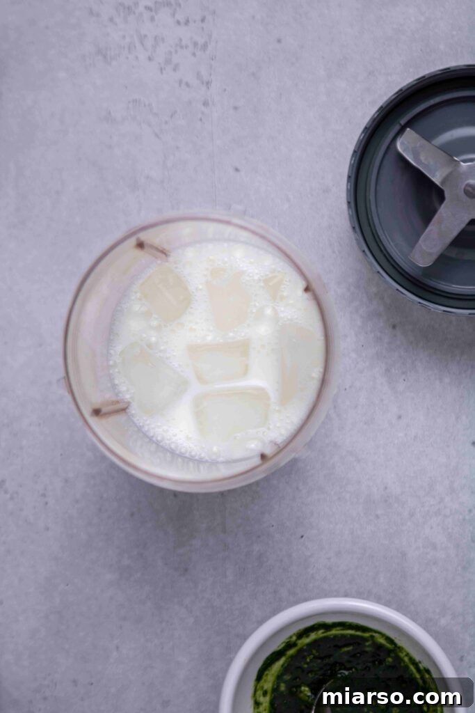 Homemade matcha frappuccino