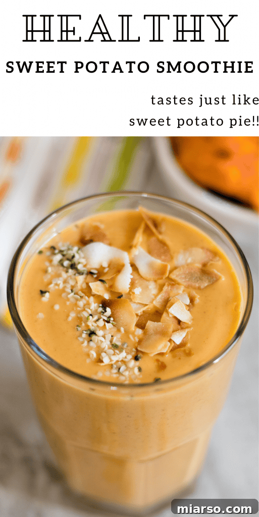 Sweet potato smoothie recipe pin image 3