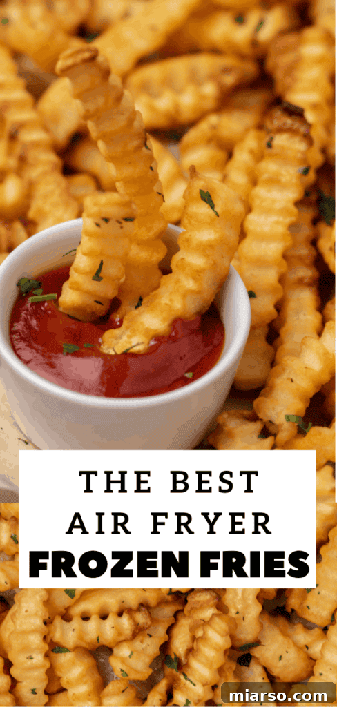 Frozen fries in Ninja Foodi air fryer pin