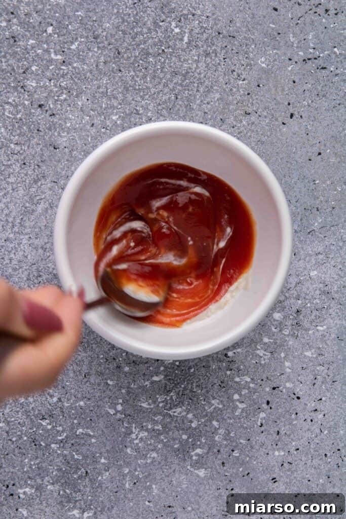 How to make spicy ketchup by mixing ketchup and horseradish