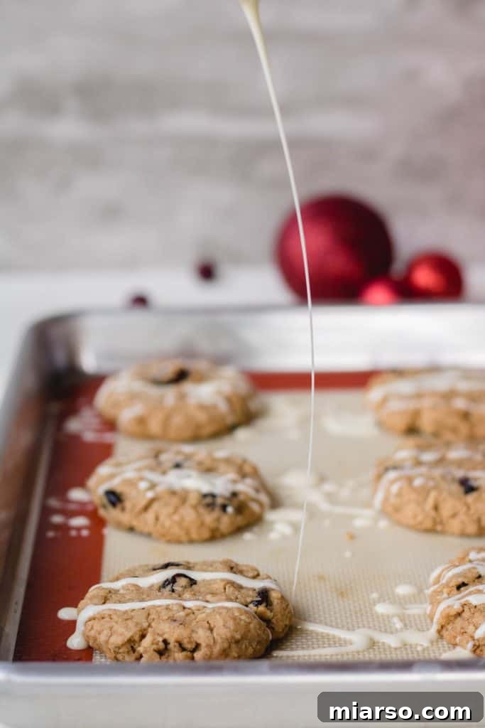 Baked cookies cooling on a wire rack after being removed from the oven