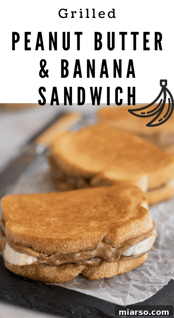 Golden Peanut Butter Banana Melt 14 Pinterest için ızgara fıstık ezmeli muzlu sandviç kolajı