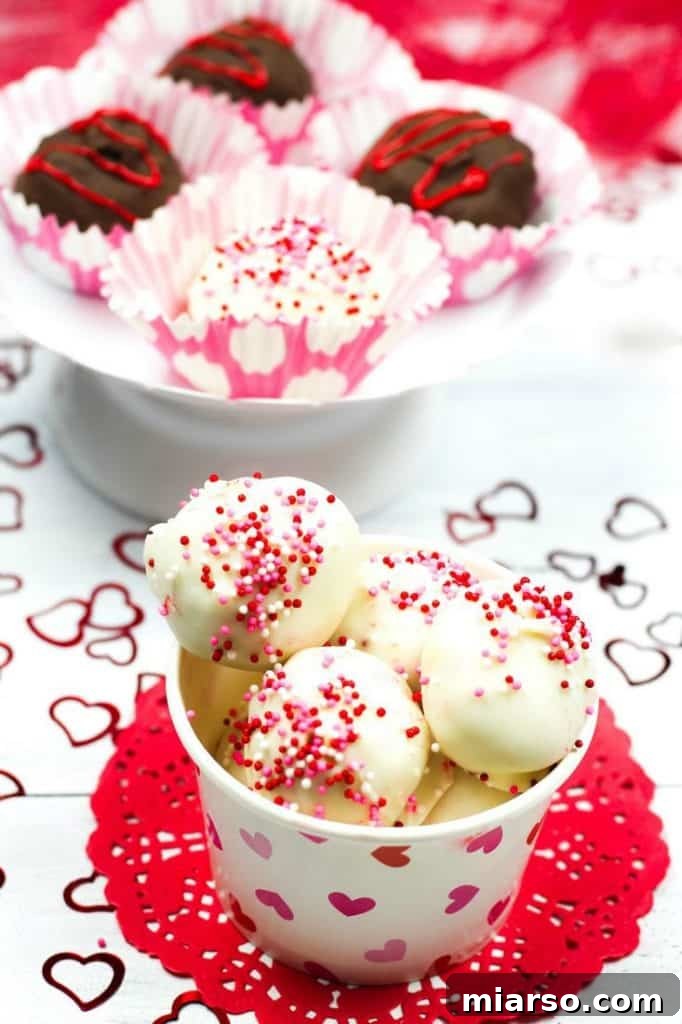 18 Heartfelt No-Bake Valentine Treats Kids Will Adore 4 Adorable no-bake Oreo balls dipped in white chocolate and adorned with festive Valentine's Day sprinkles.