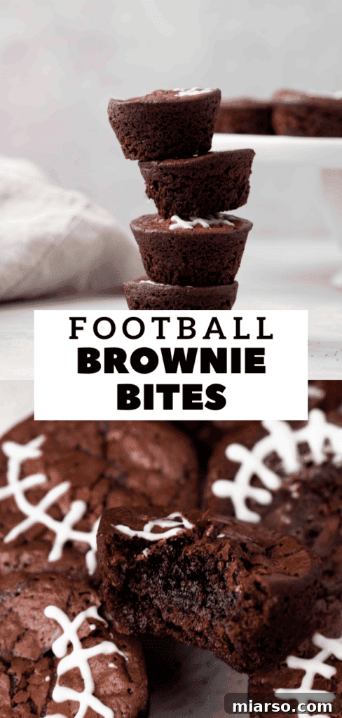 Touchdown Fudgy Brownie Bites 26 Pinterest Pin image for Easy Fudgy Brownie Bites Recipe