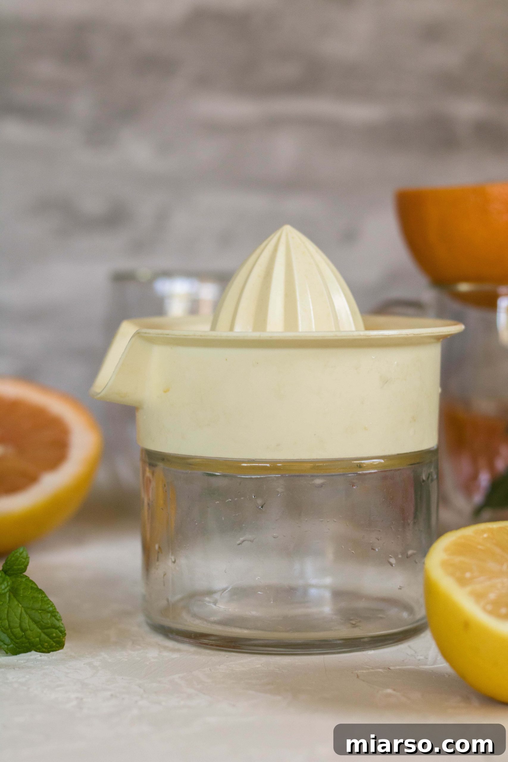 A beautiful warm detox grapefruit tea, steaming gently, promising comfort and health