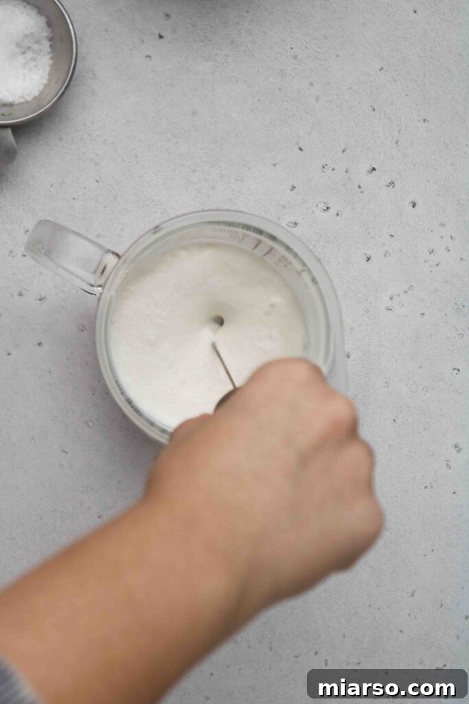 The Ultimate Starbucks Salted Cream Cold Foam Cold Brew 12 Mix the mixture using a hand held frother