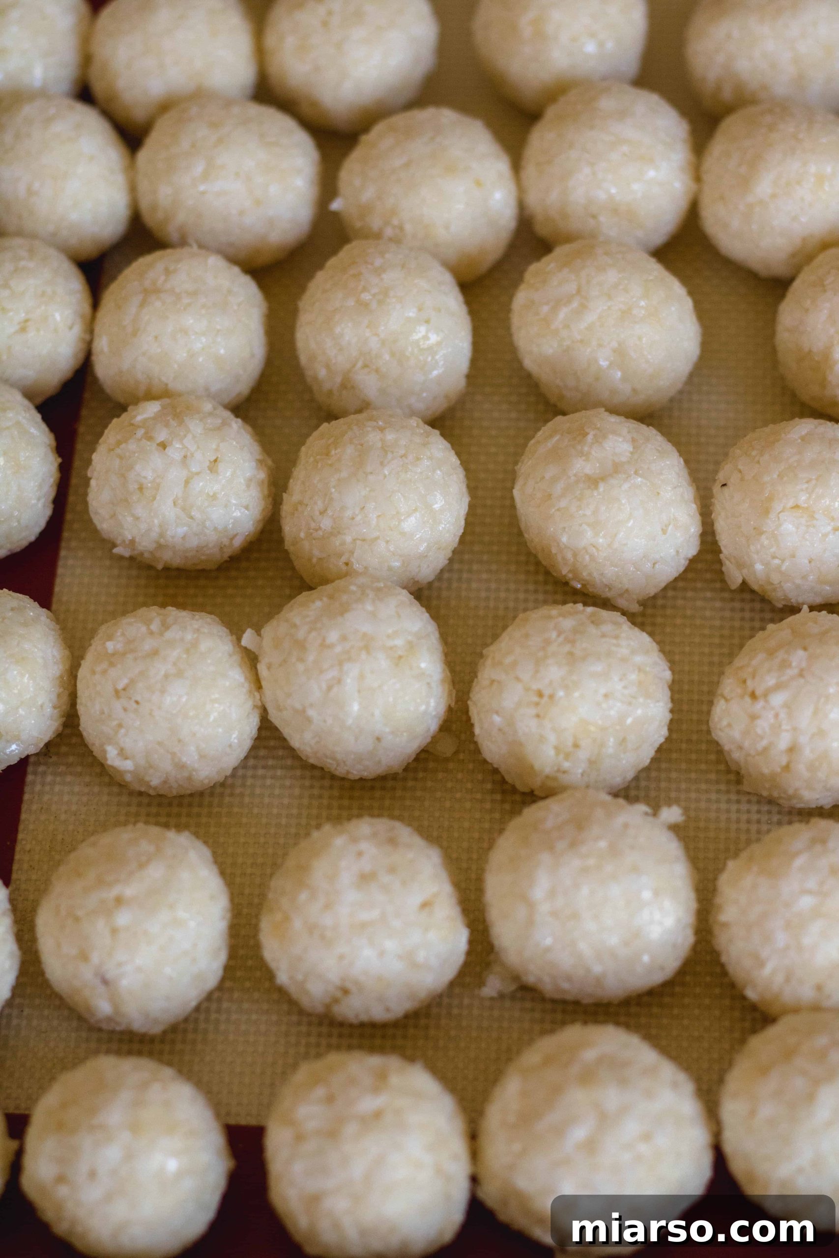 Perfectly rolled no bake coconut balls