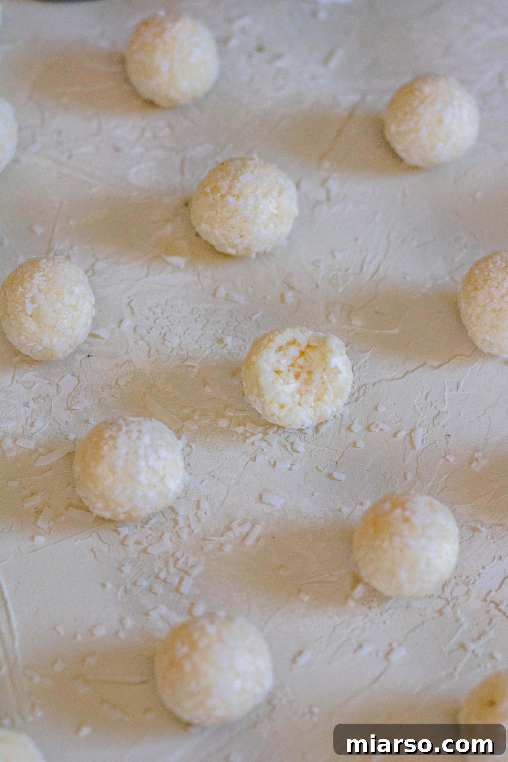 Coconut balls recipe no bake, showcasing their perfect texture