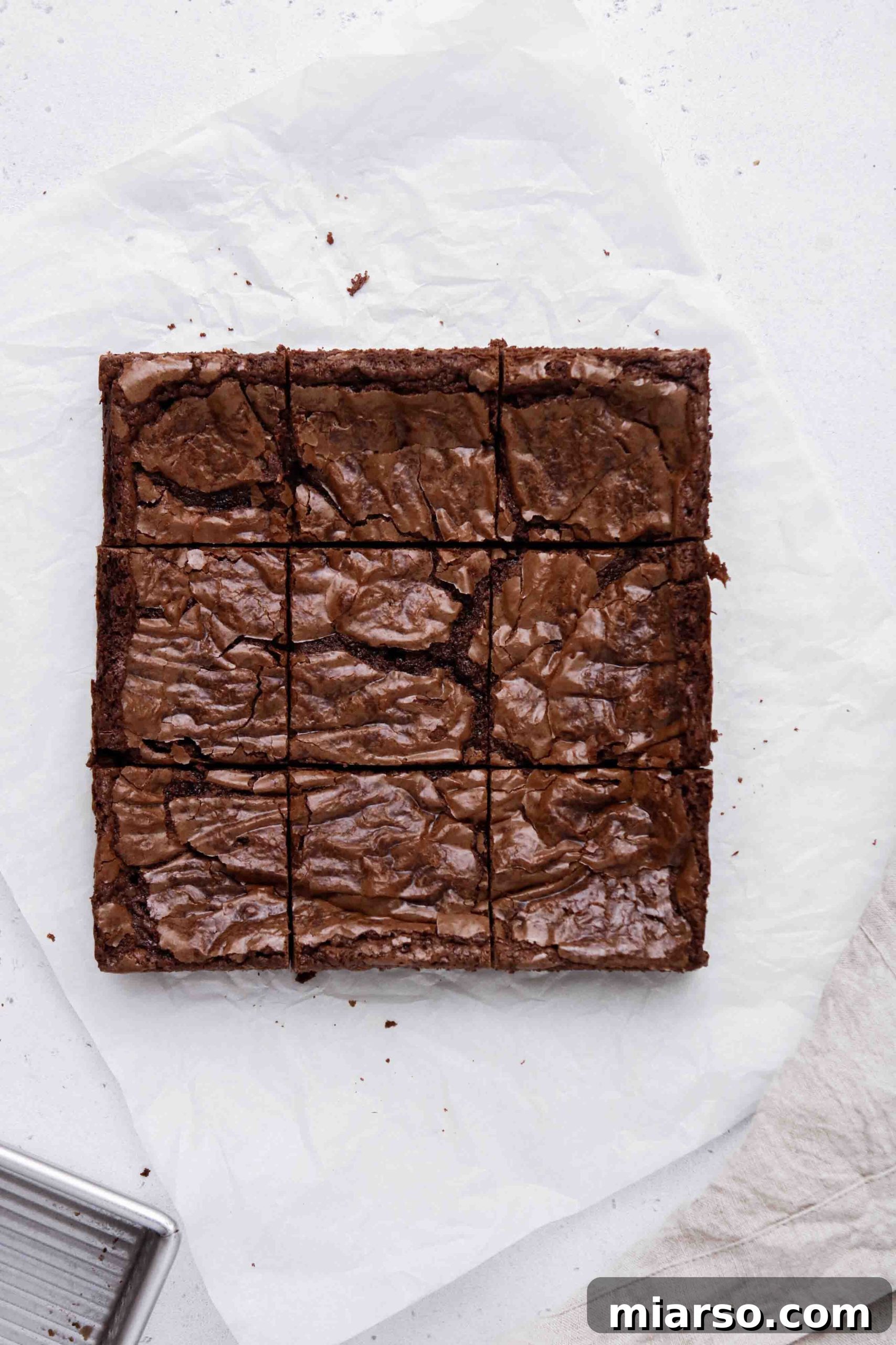 Brownie mix brownie with a rich, fudgy texture