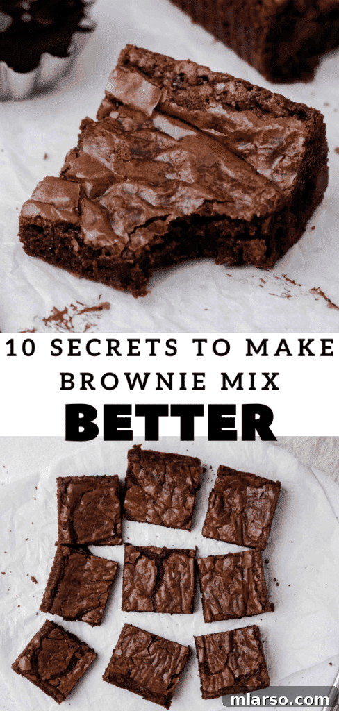 10 secrets on how to make boxed brownies better Pinterest Pin