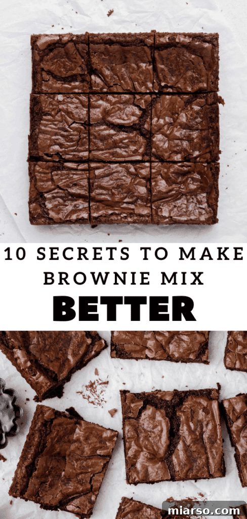 10 secrets on how to make boxed brownies better Pinterest Pin