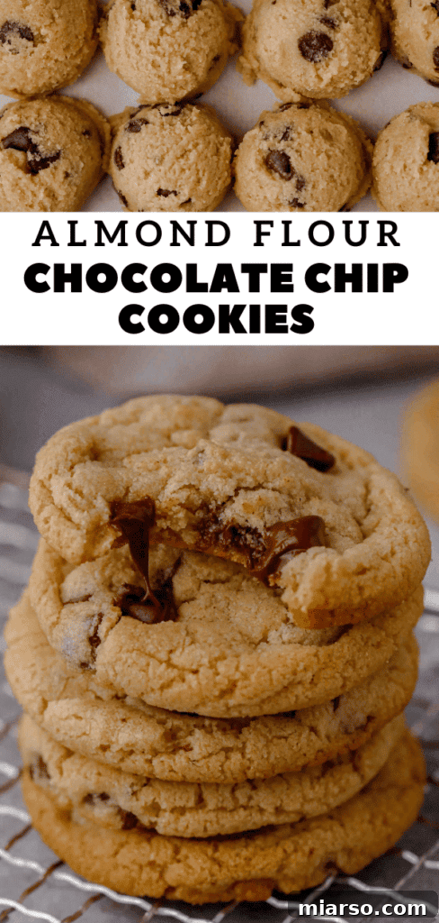 Pinterest graphic: Chewy Almond Flour Chocolate Chip Cookies